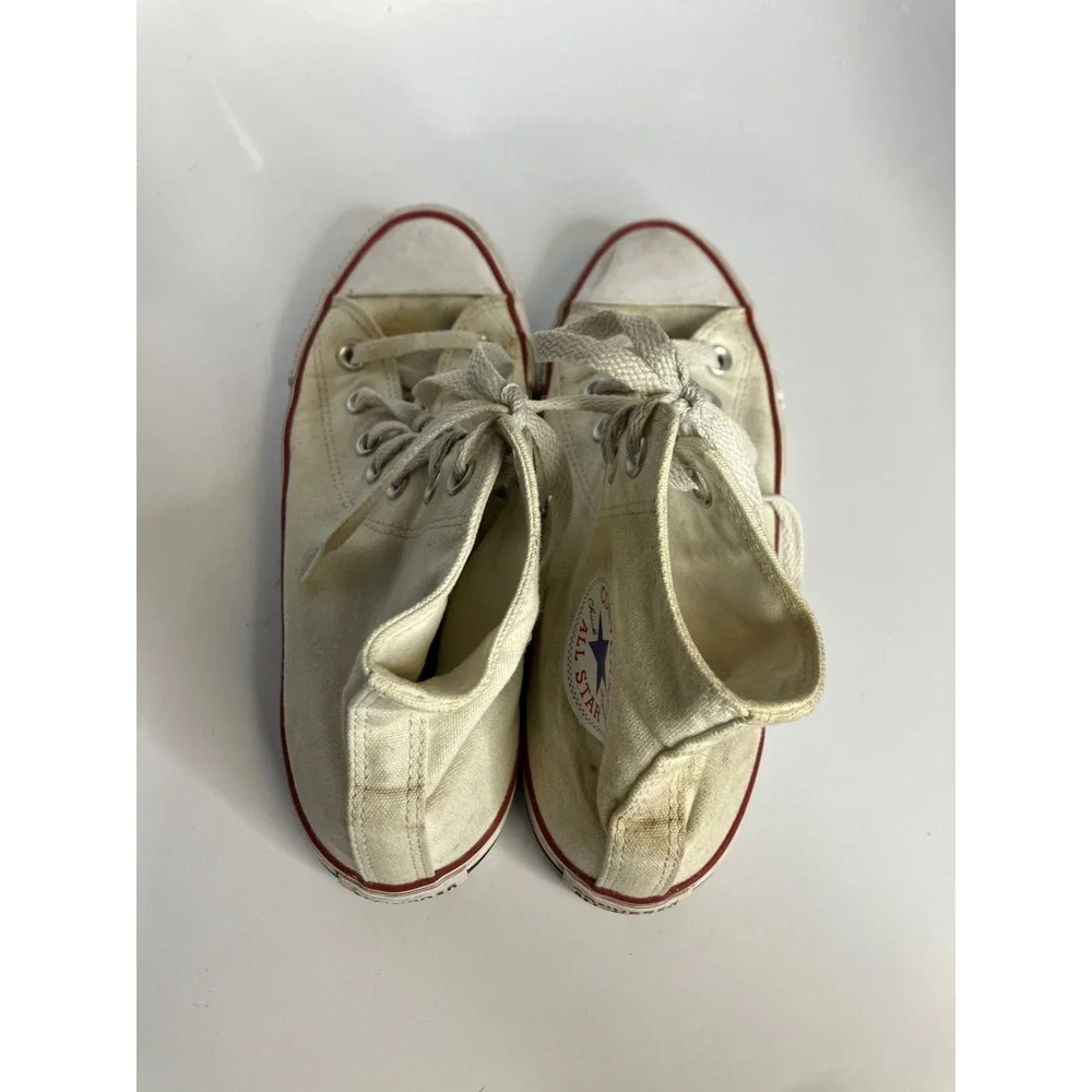 Converse hightop sneakers white lace up unisex sizing women's 8 trendy casual - Picture 5 of 8